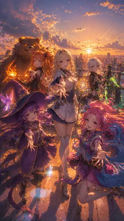 暮色剪影：英雄联盟少女的黄昏天台 — 2