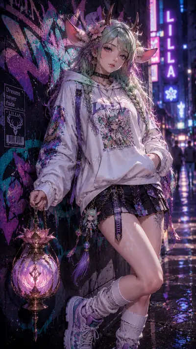 霓虹梦境中的莉莉娅：都市潮流CG — 9