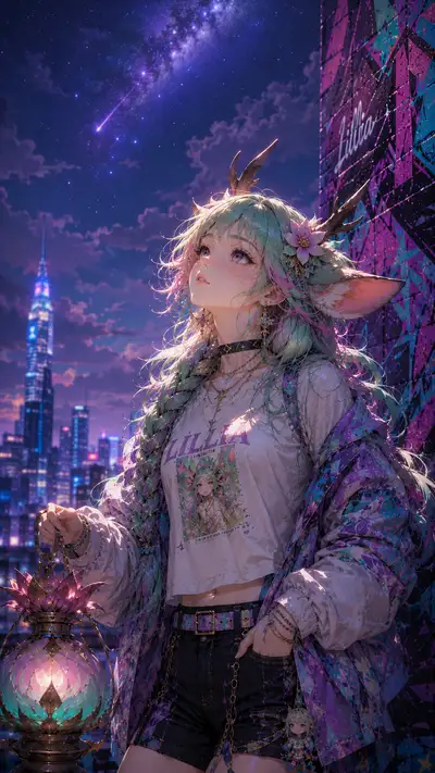 霓虹梦境中的莉莉娅：都市潮流CG — 10