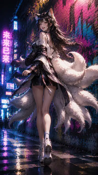 都市魅狐：阿狸的霓虹之夜 — 阿狸 动漫壁纸