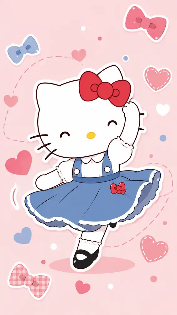 三丽鸥-Hello kitty扁平贴纸艺术集 — 凯蒂猫 动漫壁纸